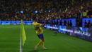 Selebrasi pemain Al Nassr, Cristiano Ronaldo, setelah mencetak gol ke gawang Al Ettifaq dalam pertandingan lanjutan Saudi Pro League 2023/2024 yang berlangsung di Al Awwal Park, Jumat (22/12/2023). (X/Al Nassr FC)