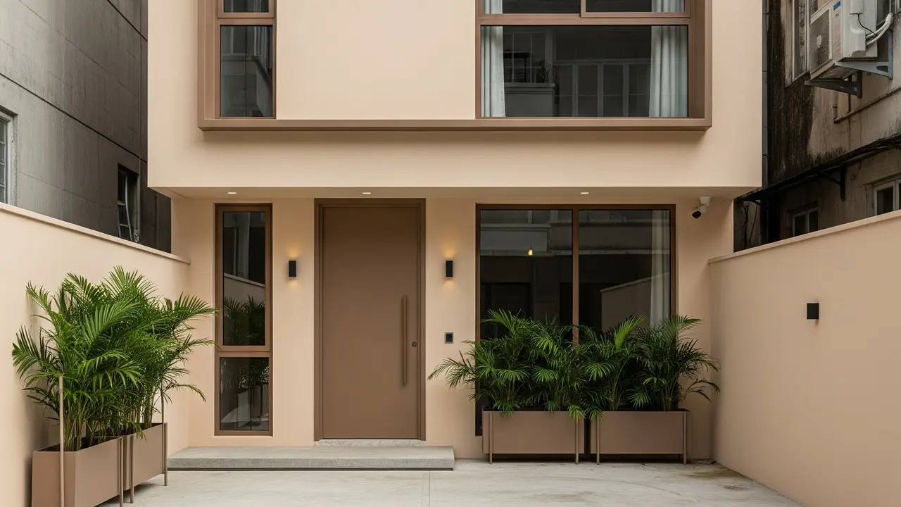 Model Rumah Perkotaan dengan Cat Earth Tone Kekinian
