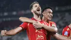 Selebrasi gol debut Paulo Ricardo bersama Persija Jakarta saat melawan Persis Solo pada laga pekan ke-30 BRI Super League musim ini di Stadion Utama Gelora Bung Karno (SUGBK), Jakarta, Senin (27/04/2026) malam WIB. (Bola.com/Abdul Aziz)