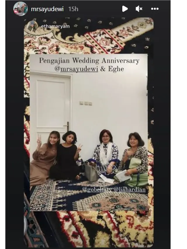 6 Potret Tasyakuran 10 Tahun Anniversary Pernikahan Ayu Dewi, Gelar Pengajian