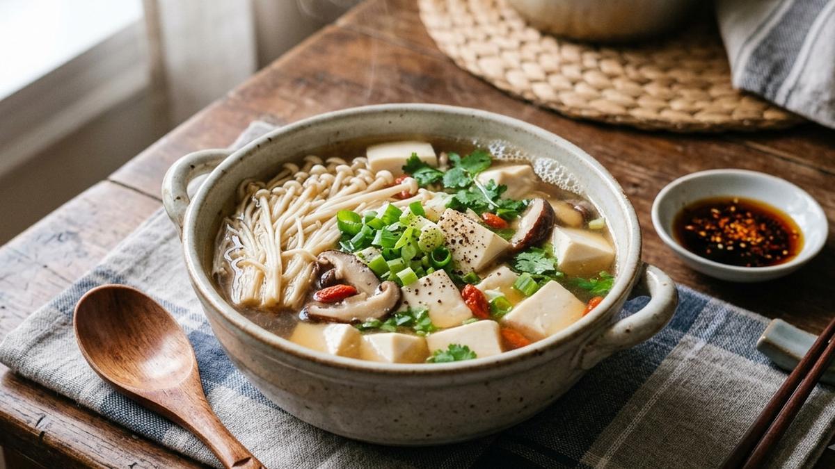 Resep Sup Tahu Enoki, Hangat Gurih yang Ringan dan Cocok untuk Menu Sehari-hari