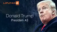 Banner Presiden AS Donald Trump (Liputan6.com/Triyasni)