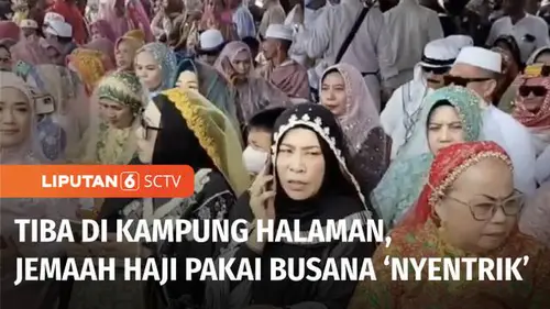 VIDEO: Tampil dengan Gaya Nyentrik, Jemaah Haji Disambut Haru saat Tiba di Kampung Halaman