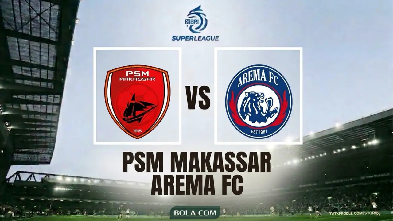 Ilustrasi PSM Makassar Vs Arema, BRI Super League