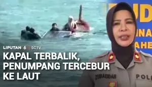 Kapal Terbalik, Penumpang Tercebur ke Laut