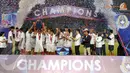 Timnas Indonesia U23 tampil menjadi juara setelah tidak terkalahkan dalam tiga kali pertandingandalam turnamen mini MNC Cup yang digelar di Stadion GBK Jakarta (Liputan6.com/Helmi Fithriansyah).