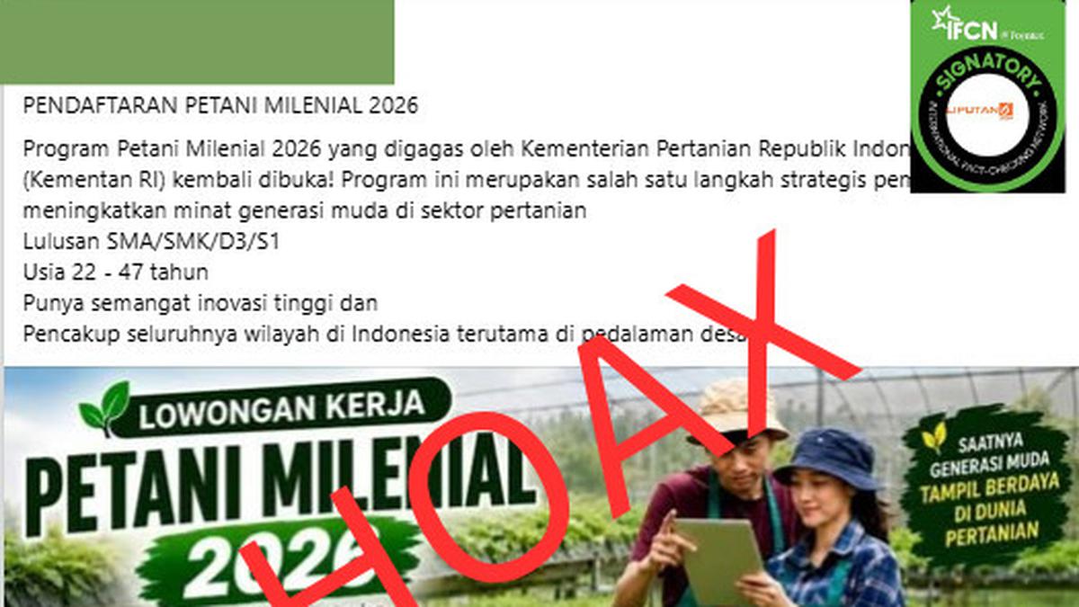 Deretan Hoaks Pendaftaran Petani Milenial di Media Sosial, Cek Faktanya