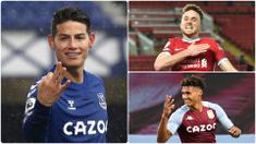James Rodriguez mampu menunjukan performa apiknya di Everton pada kompetisi Liga Inggris awal musim ini. Selain Rodriguez ada beberapa pemain anyar lain di klub Inggris yang tampil apik di laga awal mereka. Berikut 5 pemain yang tampil gemilang bersama klub baru. (kolase foto AP)