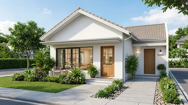 Desain Rumah Sederhana dengan 2 Pintu Masuk. Gemini