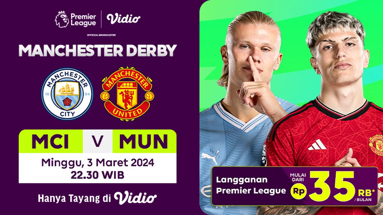 Jadwal dan Link Siaran Langsung Man City vs Man United
