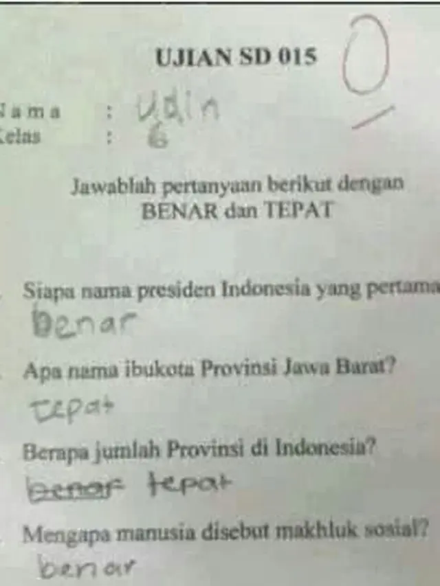6 Jawaban Nyeleneh Murid di Soal Mata Pelajaran IPS Ini Bikin Guru Tepuk Jidat