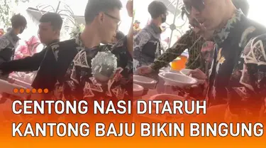 Seorang pria lakukan aksi usil ketika hendak makan saat kondangan mengundang perhatian