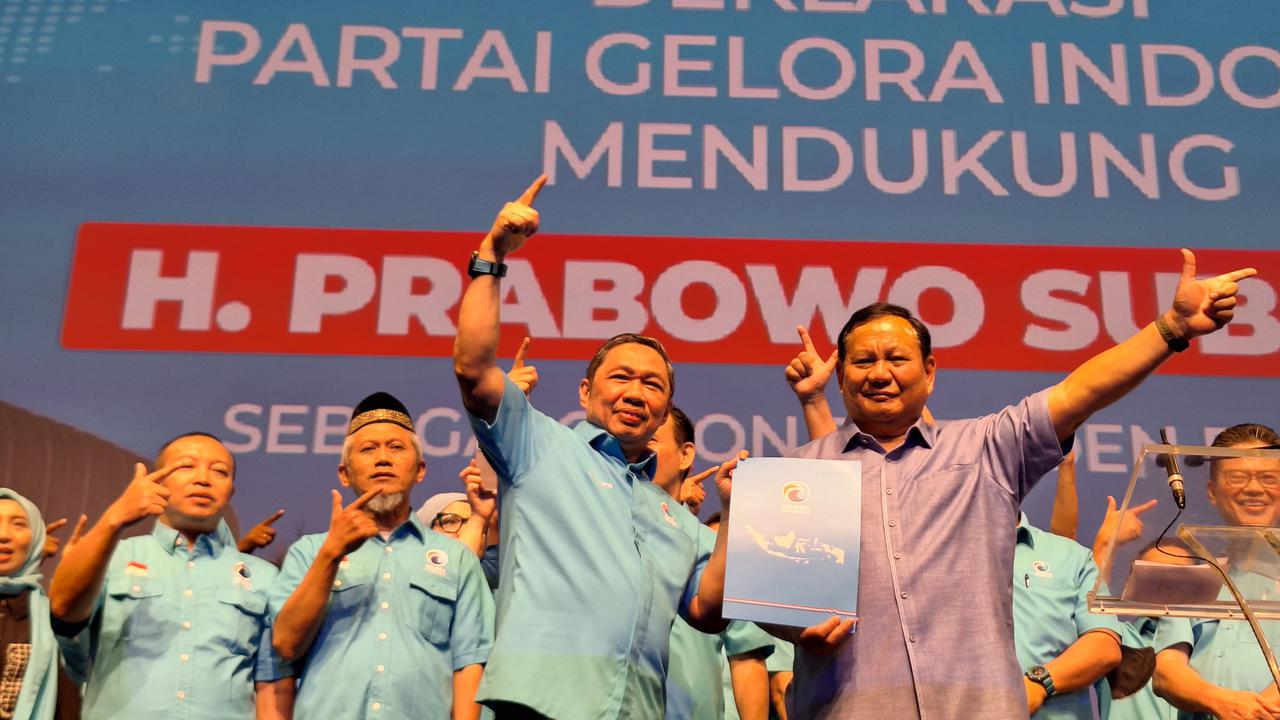 Bakal Calon Presiden (Bacapres) Prabowo Subianto menghadiri deklarasi dukungan Partai Gelora kepada dirinya di Djakarta Theater, Jakarta Pusat (Istimewa)