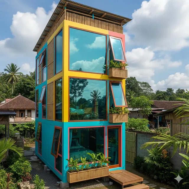 Rumah Berlahan Sempit dengan Desain Vertikal Maksimal