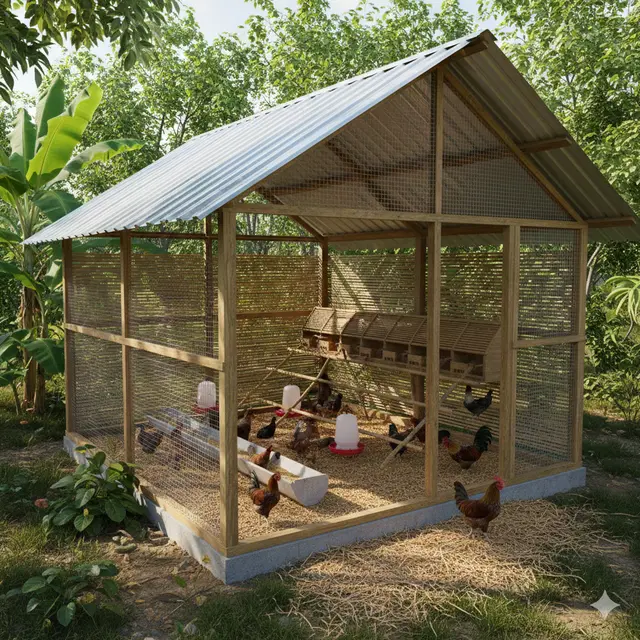 Desain kandang ayam (Foto: Gemini AI)
