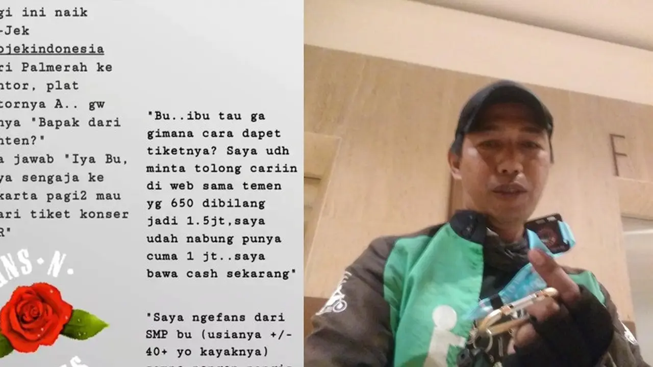 driver ojol dapat tiket GnR gratis (foto: Twitter/@Adiitoo)