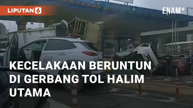 Beredar video viral terkait kecelakaan beruntun di jalan tol. Kecelakaan tersebut terjadi di Gerbang tol Halim Utama, Bekasi. Rabu (27/3/2024)