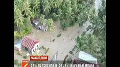 Bukan hanya rumah, namun sawah pun terendam sehingga warga kesulitan bahan makanan.