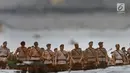 Sejumlah pasukan Brimob mengikuti Apel di Mako Brimob Kelapa Dua, Depok, Jawa Barat, Senin (23/4). Apel tersebut diadakan dalam rangka menyambut kegiatan Nasional seperti Asian Games, Pemilu, Hari Buruh. (Liputan6.com/Immanuel Antonius)