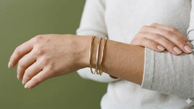 Model Gelang Emas Tipis Cocok untuk Stacking. Gemini