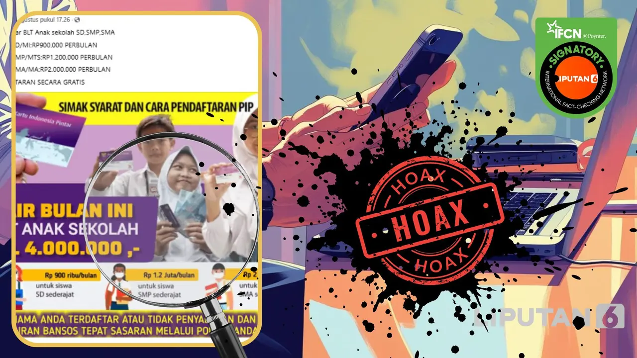 Tangkapan layar hoaks pendaftaran BLT