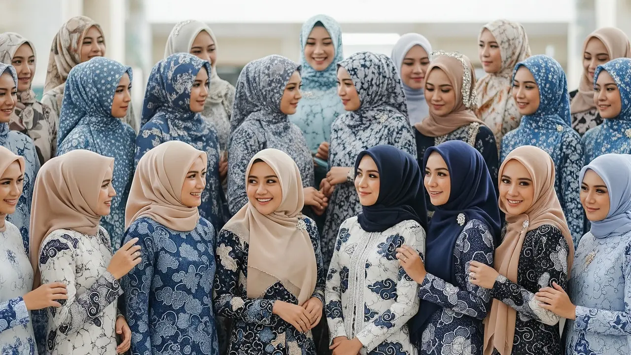 9 Model Gamis Batik untuk Perkumpulan Wanita