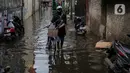 BPBD Jakarta menargetkan banjir akan surut secepatnya. (Liputan6.com/Angga Yuniar)