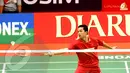 "Mudah-mudahan banyak pemain junior yang bisa lebih baik lagi daripada saya, dari kepribadian, dari prestasi, dan dari segalanya,” kata pria 31 tahun tersebut. (Liputan6.com/Helmi Fithriasyah).