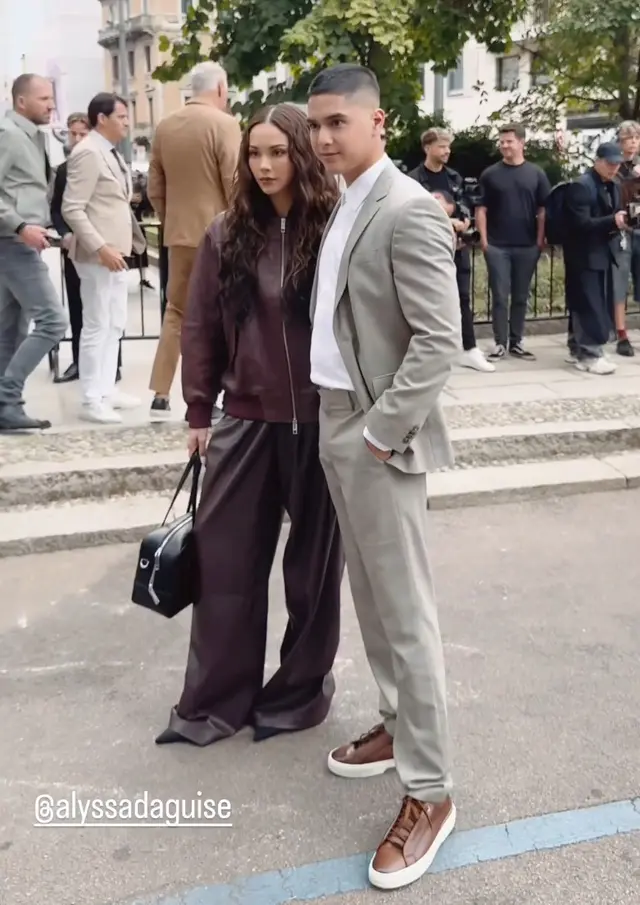 5 Potret Alyssa Daguise dan Al Ghazali di Milan Fashion Week 2024