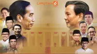 Banner Infografis bursa cawapres Jokowi versus Prabowo.