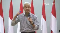 Bakal capres Ganjar Pranowo dalam Kuliah Kebangsaan FISIP UI (Foto: Tangkapan layar Youtube Televisi UI)