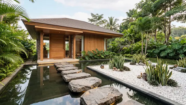 Desain Taman Kering dan Kolam Refleksi