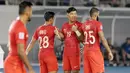 Timnas Singapura menghuni peringkat ke-23 atau satu peringkat diatas timnas Indonesia pada daftar rangking yang dikeluarkan AFC. Singapura meraih 17.084 poin. (Bola.com/Nicklas Hanoatubun)