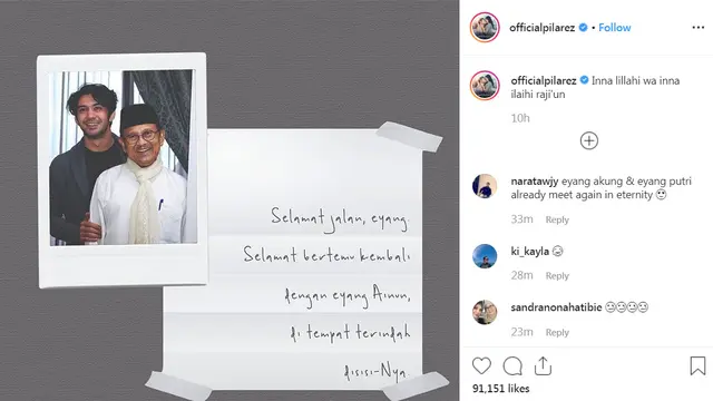 Duka Reza Rahadian untuk kepergian BJ Habibie (Liputan6.com/ IG/ https://www.instagram.com/p/B2RjZTfApiZ/)