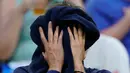 Petenis Rusia Daniil Medvedev mengelap wajahnya saat pertandingan babak keempat melawan Alex de Minaur (Australia) pada kejuaraan tenis AS Terbuka, Senin, 4 September 2023, di New York. (AP Photo/Eduardo Munoz Alvarez)