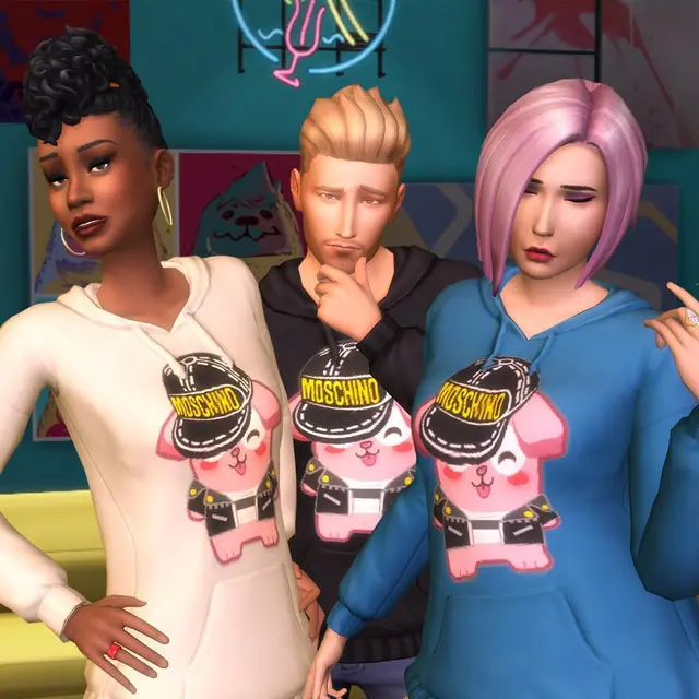 Karakter The Sims pakai koleksi Moschino