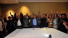 Tujuh organisasi pengacara dan Koalisi LSM menolak RUU Advokat yang sedang dibahas DPR, Jakarta, Kamis (10/9/14). (Liputan6.com/Johan Tallo)