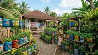 10 Desain Taman Produktif dan Estetik dari Galon Bekas yang Mudah Ditiru