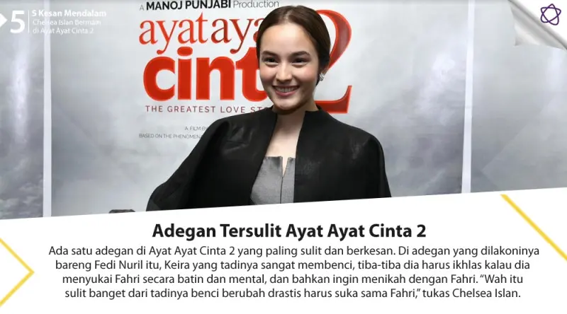5 Kesan Mendalam Chelsea Islan Bermain di Ayat Ayat Cinta 2.  (Digital Imaging: Nurman Abdul Hakim/Bintang.com)