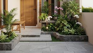 Desain Teras Rumah Kecil Tanpa Pilar Depan. (Foto: AI)