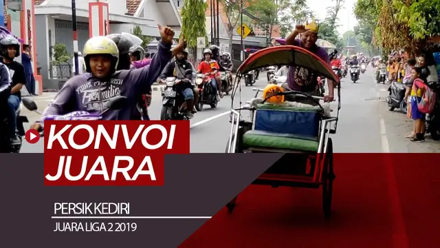 Berita video konvoi Persik Kediri merayakan gelar juara Liga 2 2019 yang diramaikan oleh 10.000 suporter Persikmania.