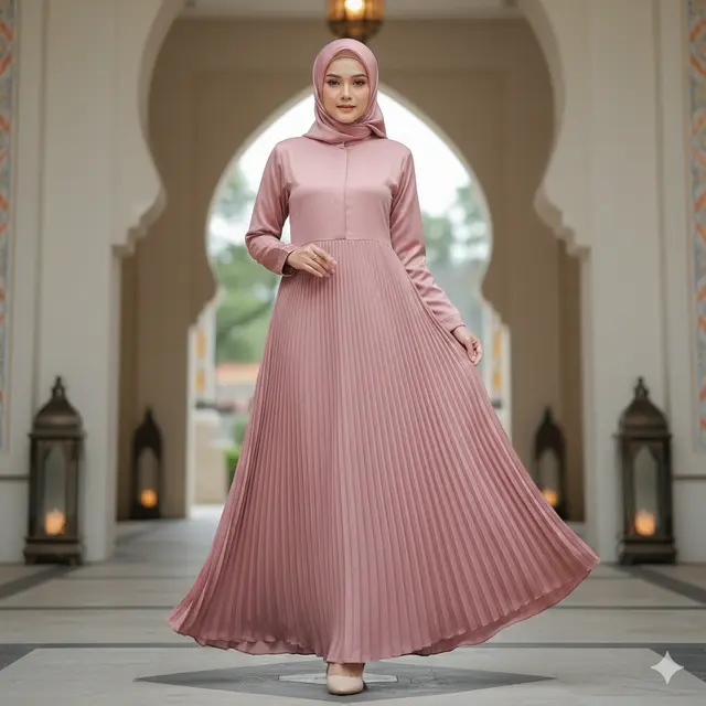 Tren Model Gamis Pleated untuk Ramadan 2026