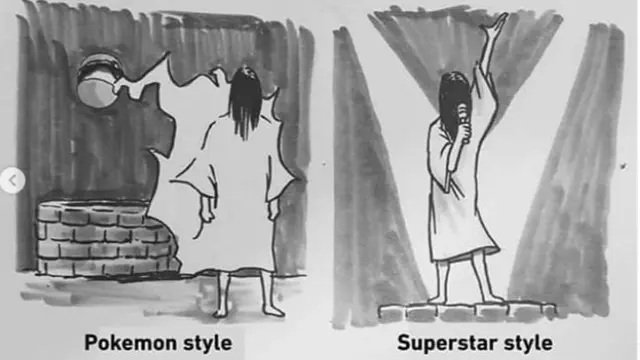 Ilustrasi Style Kuntilanak Saat Keluar Dari Sumur, Bukan Takut Malah Bikin Ketawa