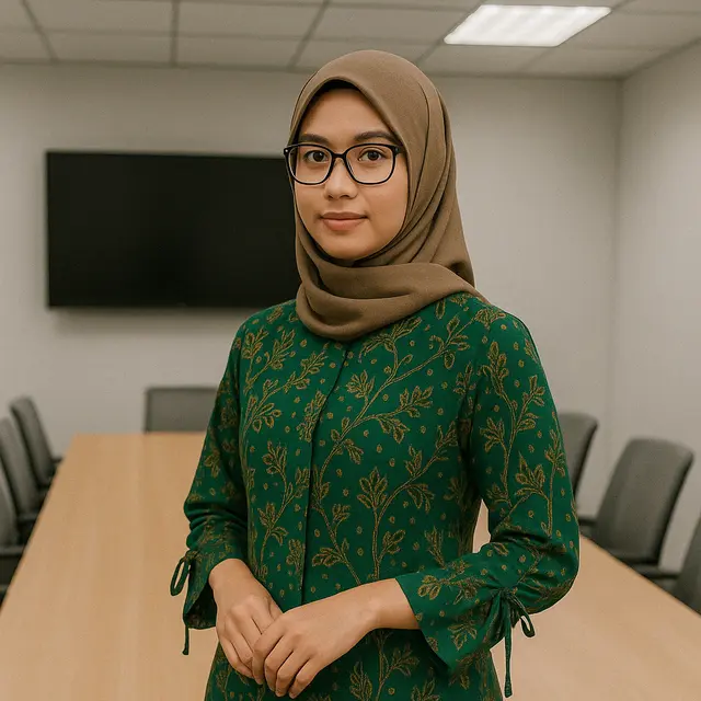 Batik Tunik Motif Lengan Serut untuk ke Kantor/Nurul Diva Kautsar AI