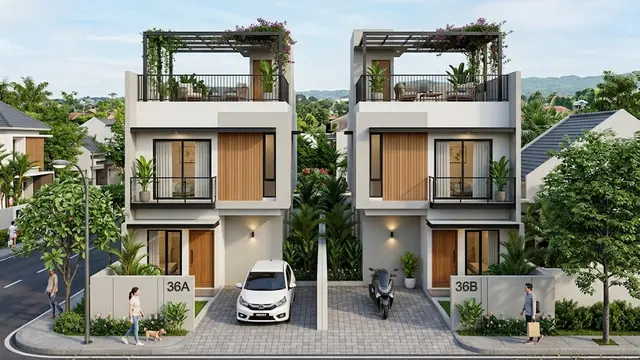 Rumah Tipe 36 dengan Rooftop dan Sharing Backyard