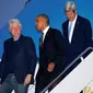 Obama melayat Simon Peres bersama mantan Presiden Bill Clinton dan Menlu John Kerry ( REUTERS/Kevin Lamarque)