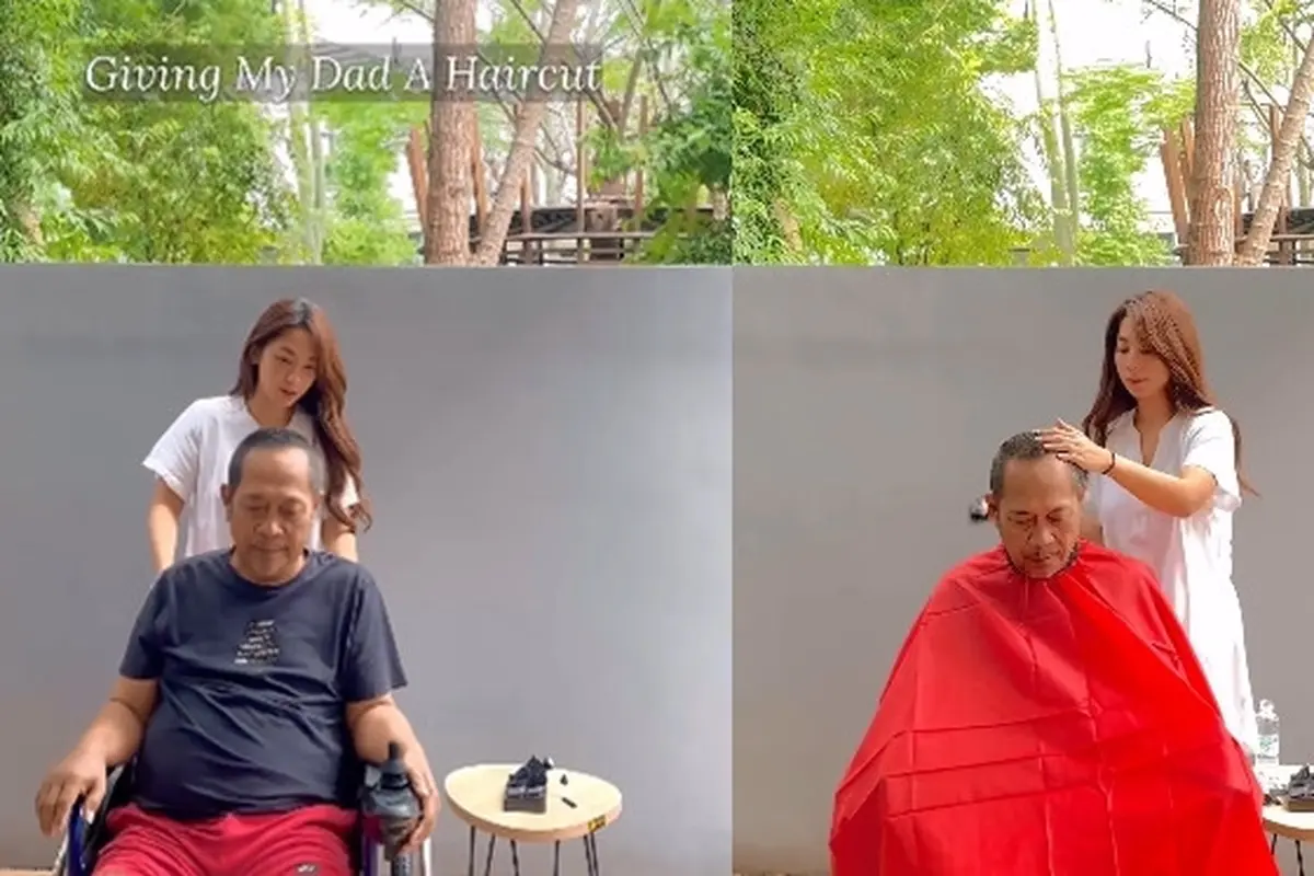 Bikin Haru, Ini 7 Momen Dinda Kirana Cukur Rambut Ayah yang Alami Stroke