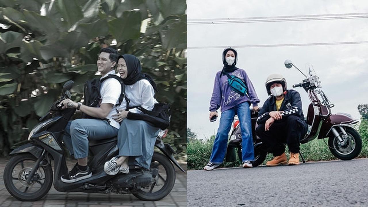 Romantis, 6 Momen Pasangan Seleb Boncengan Naik Sepeda Motor Ini Bikin Baper