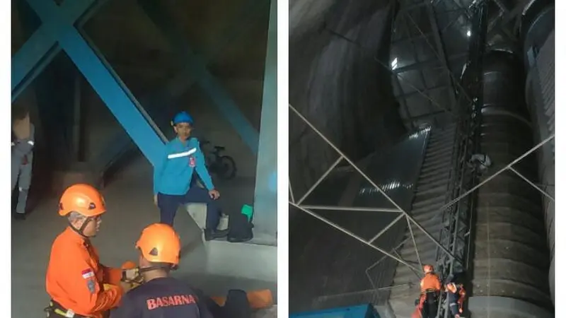 Penyelamatan 7 Orang Terjebak di Cerobong PLTU Pelabuhan Ratu 