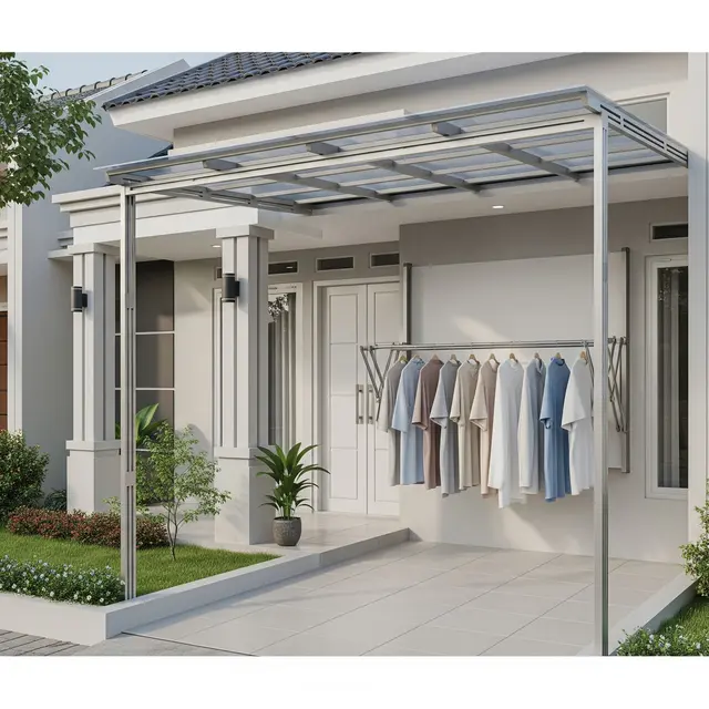 Area Jemuran di Depan Rumah Tipe 36 yang Rapi (Gemini AI)